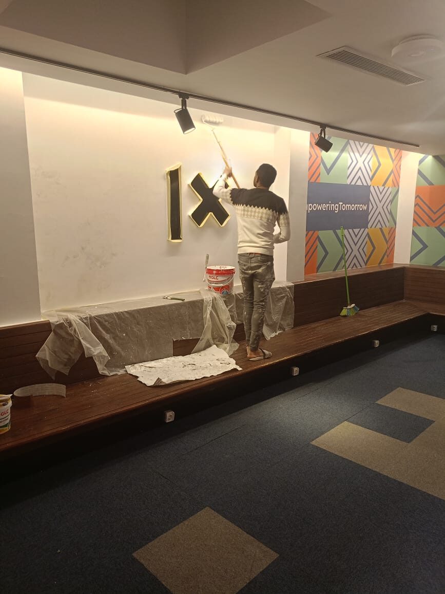 Upkeep maintenance work at a business site